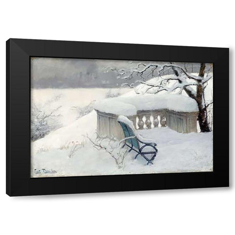 Elbpark, Hamburg Black Modern Wood Framed Art Print by Thaulow, Fritz