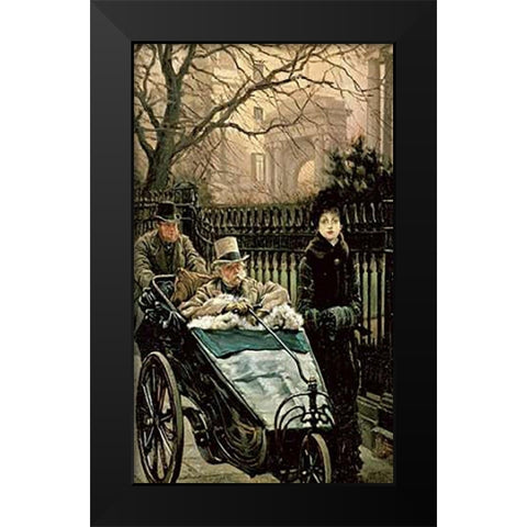 The Convalescent Black Modern Wood Framed Art Print by Tissot, James Jacques