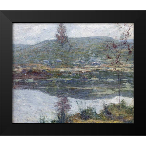 Autumn Mists Black Modern Wood Framed Art Print by Twachtman, John Henry