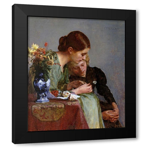The Flowers Black Modern Wood Framed Art Print by Ulrich, Charles Frederick