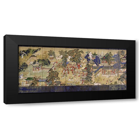 Guo Ziyis Banquet Black Modern Wood Framed Art Print with Double Matting by Unknown