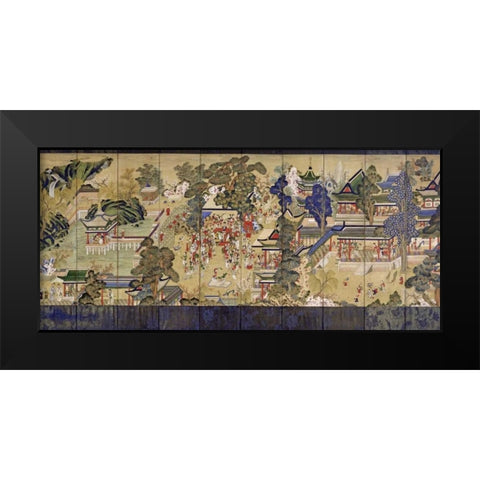 Guo Ziyis Banquet Black Modern Wood Framed Art Print by Unknown