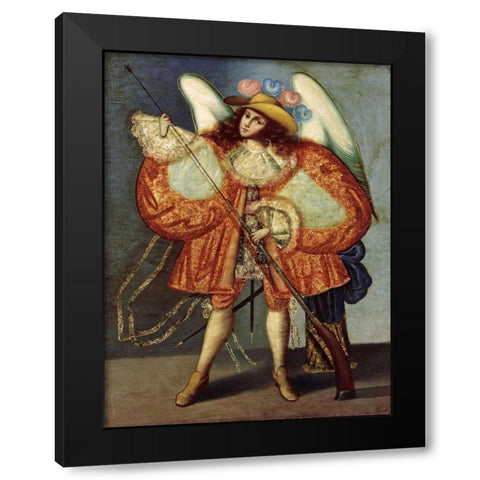Arcangel Con Arcabuz Black Modern Wood Framed Art Print by Unknown