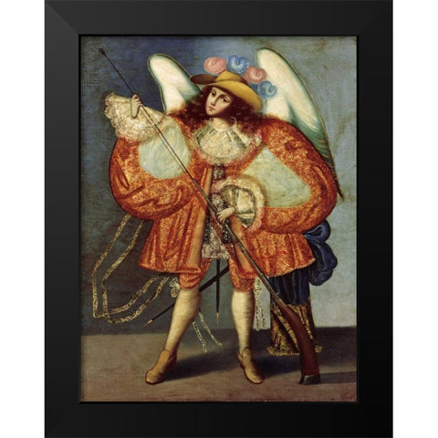 Arcangel Con Arcabuz Black Modern Wood Framed Art Print by Unknown