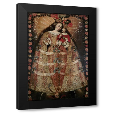 The Virgin of Pomata With a Rosary Black Modern Wood Framed Art Print by Unknown
