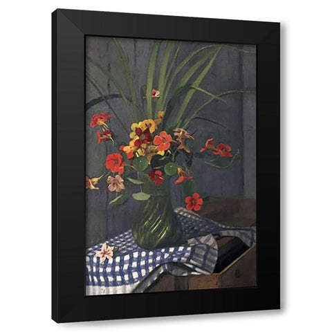 Bouquet De Capucines Black Modern Wood Framed Art Print with Double Matting by Vallotton, Felix