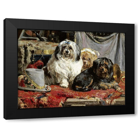 Circus Entertainers Black Modern Wood Framed Art Print by Van Den Eycken, Charles