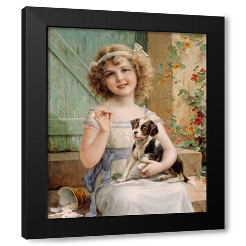 Waiting For The Vet Black Modern Wood Framed Art Print by Vernon, Emile