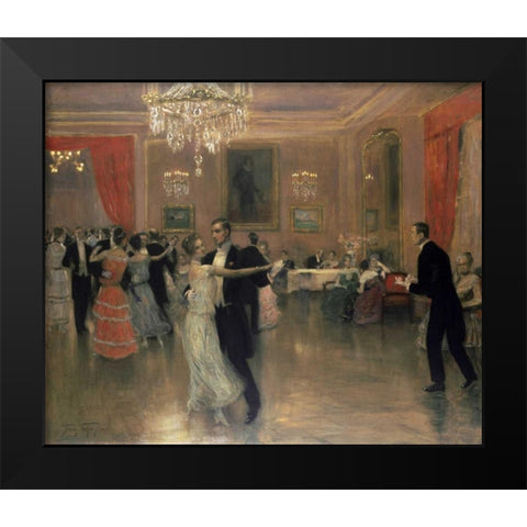 At The Ball Black Modern Wood Framed Art Print by Vezin, Frederick