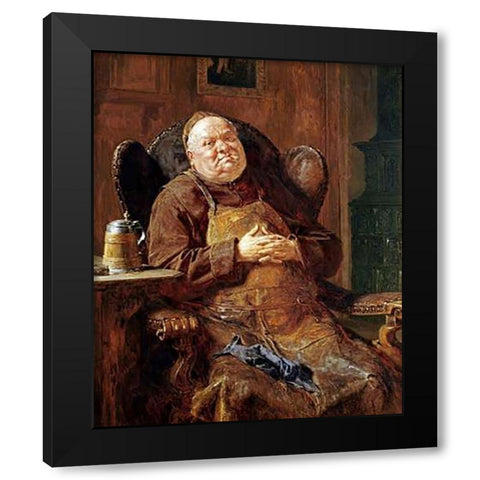 A Quiet Smoke Black Modern Wood Framed Art Print with Double Matting by Von Grutzner, Edouard