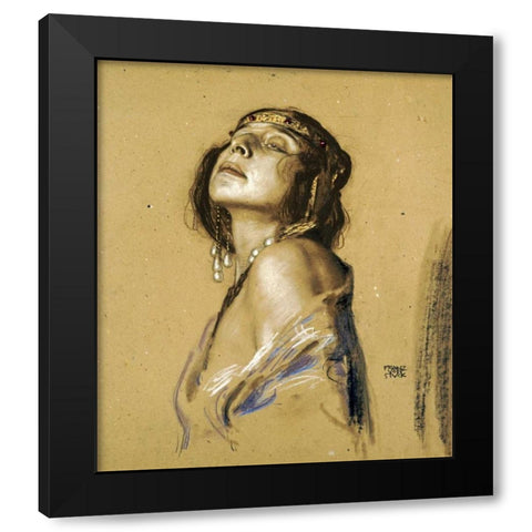 Salome Black Modern Wood Framed Art Print by Von Stuck, Franz