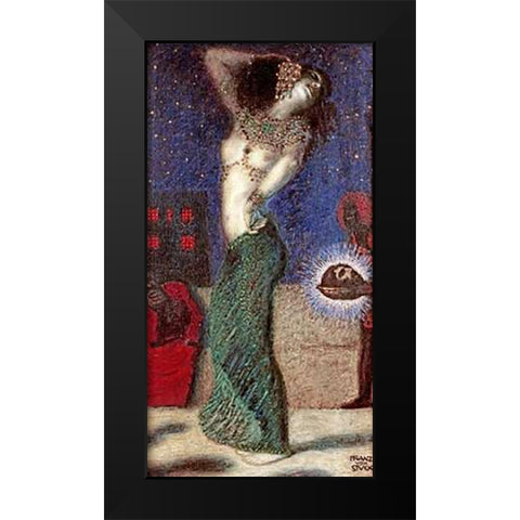 Dancing Salome Black Modern Wood Framed Art Print by Von Stuck, Franz