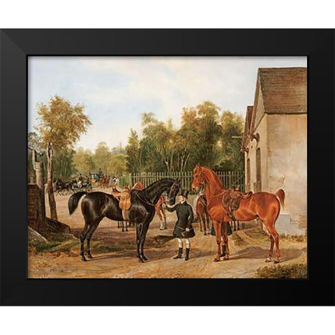 Preparing For The Ride Black Modern Wood Framed Art Print by Von Zellenberg, Franz Zeller