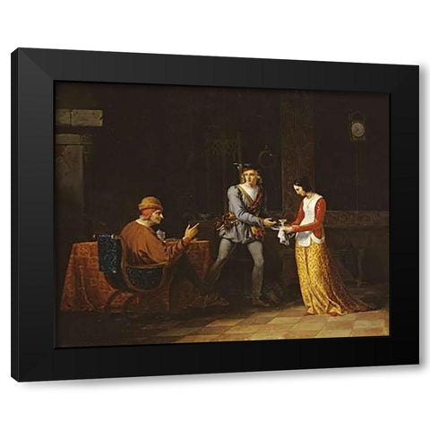 The Departing Highlander Black Modern Wood Framed Art Print with Double Matting by Wachsmith, Ferdinand
