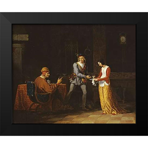 The Departing Highlander Black Modern Wood Framed Art Print by Wachsmith, Ferdinand