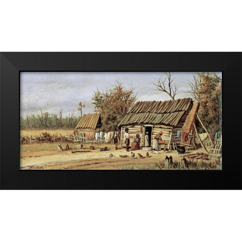 Daily Chores Black Modern Wood Framed Art Print by Walker, William Aiken