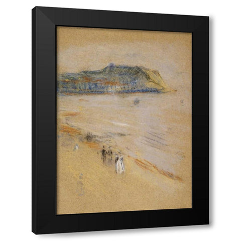 On The Beach, Hastings Black Modern Wood Framed Art Print by Whistler, James McNeill