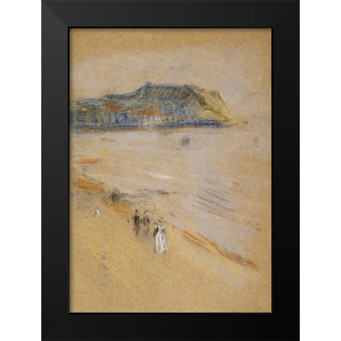 On The Beach, Hastings Black Modern Wood Framed Art Print by Whistler, James McNeill