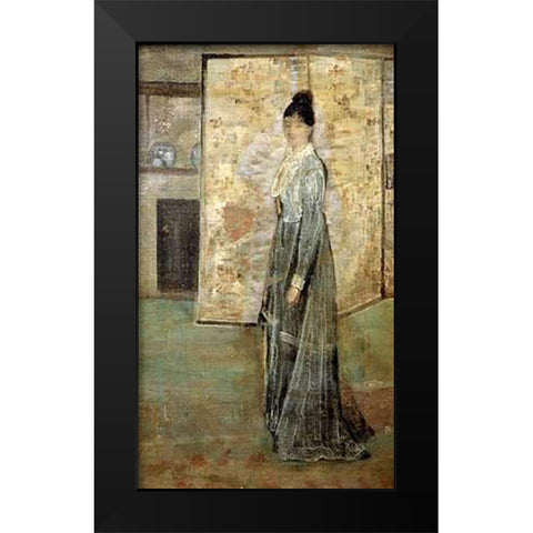 The Chinese Screen Black Modern Wood Framed Art Print by Whistler, James McNeill