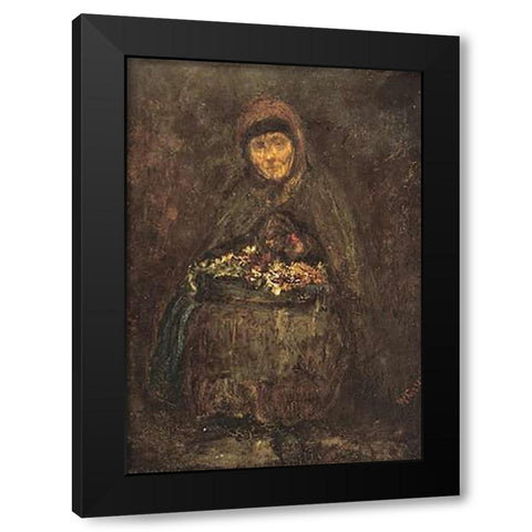 La Mere Gerard Black Modern Wood Framed Art Print by Whistler, James McNeill