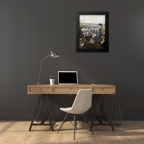 At The Races Black Modern Wood Framed Art Print by Zawiski, Edouard