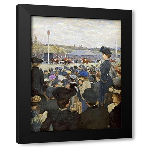 At The Races Black Modern Wood Framed Art Print with Double Matting by Zawiski, Edouard