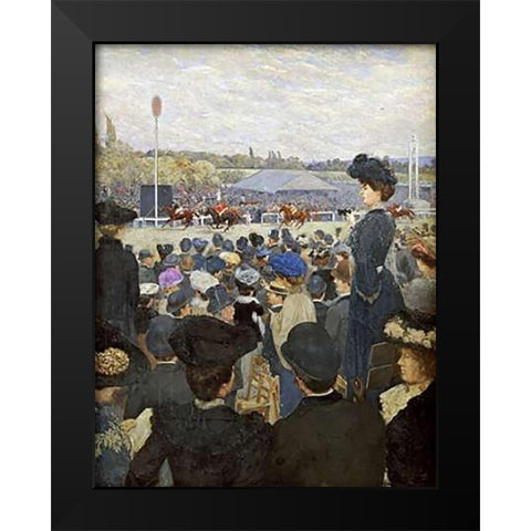 At The Races Black Modern Wood Framed Art Print by Zawiski, Edouard