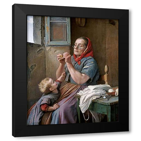 A Difficult Task Black Modern Wood Framed Art Print by Zingoni, Aurelio