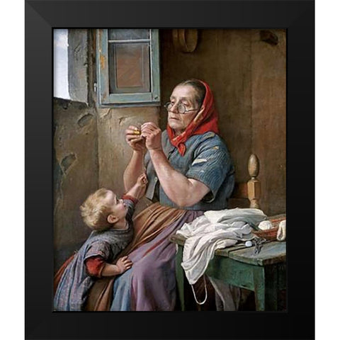 A Difficult Task Black Modern Wood Framed Art Print by Zingoni, Aurelio