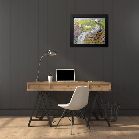 In The Garden Black Modern Wood Framed Art Print by Zoir, Emile