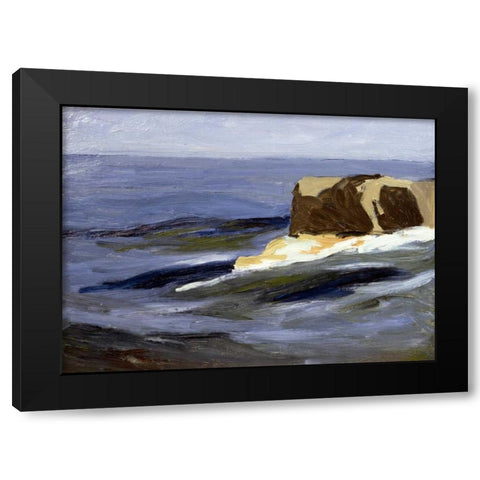New England Seascape Black Modern Wood Framed Art Print by Abbott, Yarnall