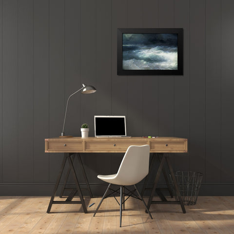 Between The Waves Black Modern Wood Framed Art Print by Aivasowsky, Ivan Konstantinovich