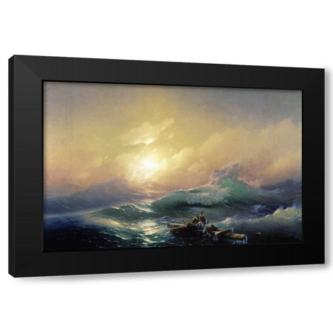 Hardest Exam Black Modern Wood Framed Art Print by Aivasowsky, Ivan Konstantinovich