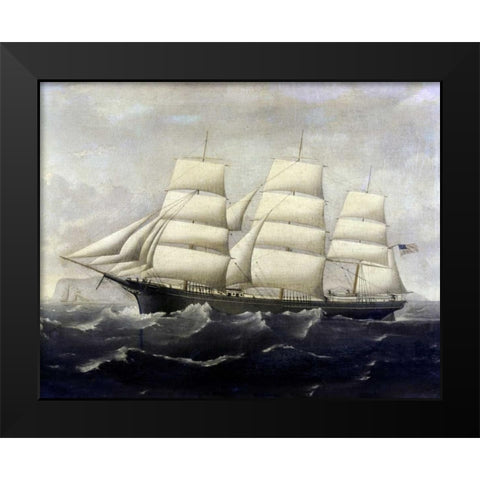 American Clippership Black Modern Wood Framed Art Print by Alaster, J.S.