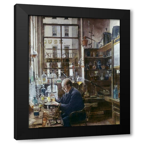 Laboratory of Thos Price Black Modern Wood Framed Art Print with Double Matting by Alexander, Henry