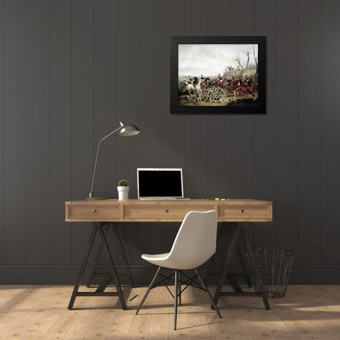 Kill Black Modern Wood Framed Art Print by Alken, Henry Thomas