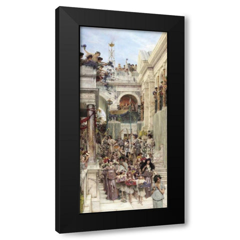 Rites of Spring Black Modern Wood Framed Art Print with Double Matting by Alma-Tadema, Sir Lawrence
