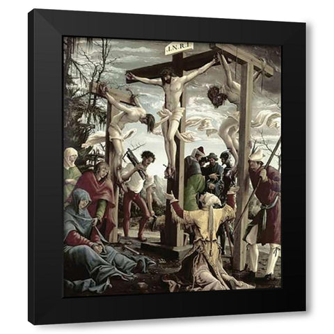 Crucifixion Black Modern Wood Framed Art Print by Altdorfer, Albrecht