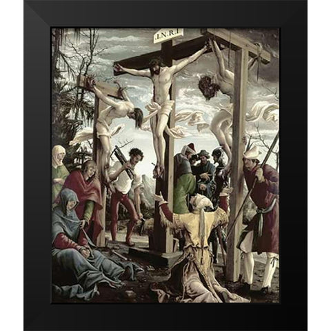 Crucifixion Black Modern Wood Framed Art Print by Altdorfer, Albrecht