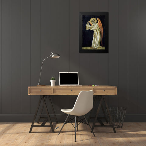 Angel Black Modern Wood Framed Art Print by Di Arpo, Guariento