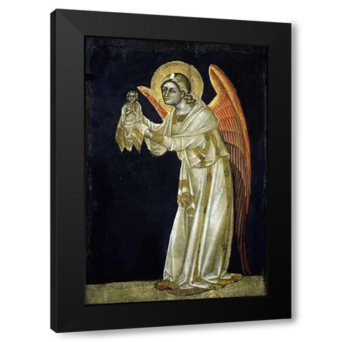 Angel Black Modern Wood Framed Art Print by Di Arpo, Guariento