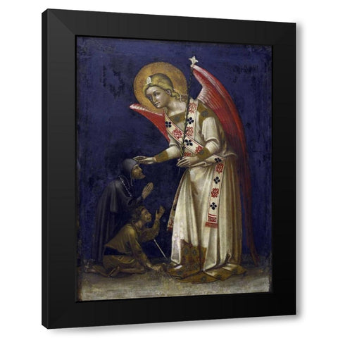 Archangel Gabriel Black Modern Wood Framed Art Print by Di Arpo, Guariento