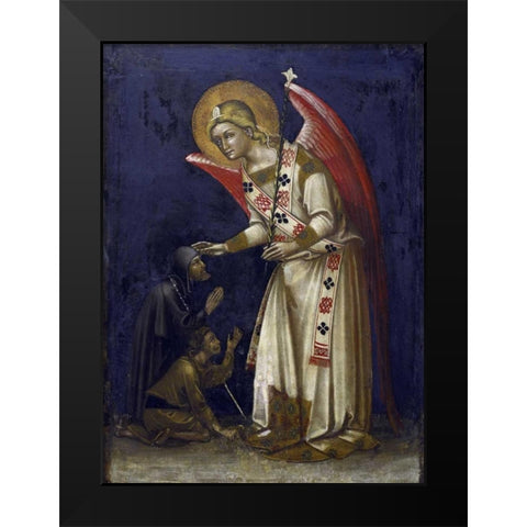 Archangel Gabriel Black Modern Wood Framed Art Print by Di Arpo, Guariento