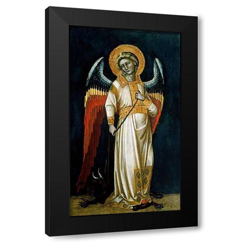 Archangel Michael I Black Modern Wood Framed Art Print by Di Arpo, Guariento