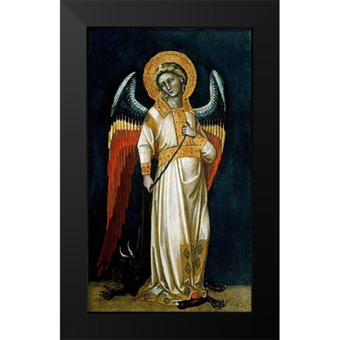 Archangel Michael I Black Modern Wood Framed Art Print by Di Arpo, Guariento