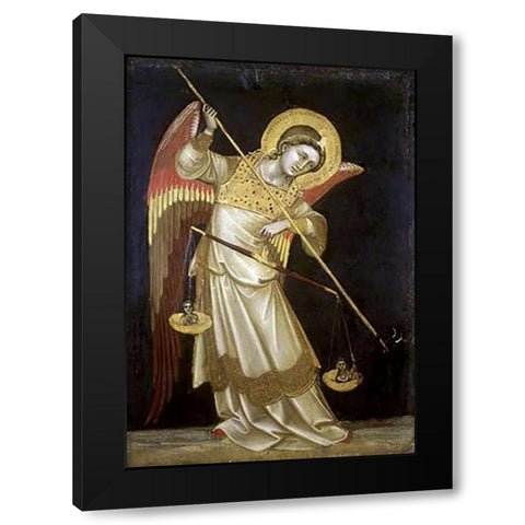 Archangel Michael II Black Modern Wood Framed Art Print with Double Matting by Di Arpo, Guariento