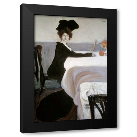 Breakfast Black Modern Wood Framed Art Print by Bakst, Leon