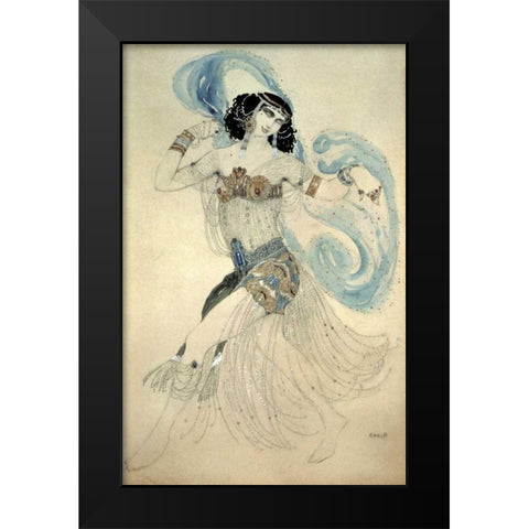 Dance of The Seven Veils - Salome Black Modern Wood Framed Art Print by Bakst, Leon