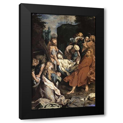 Museumist Entombed Black Modern Wood Framed Art Print with Double Matting by Barocci, Frederico