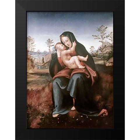 Madonna and Child Black Modern Wood Framed Art Print by Bartolommeo, Fra